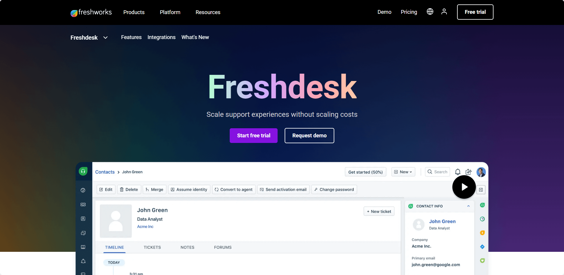 Freshdesk ecommerce helpdesk software