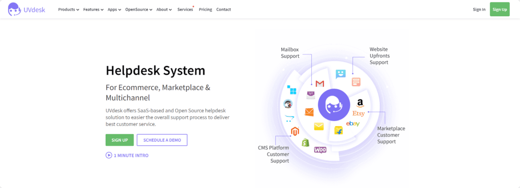 Uvdesk ecommerce help desk solution