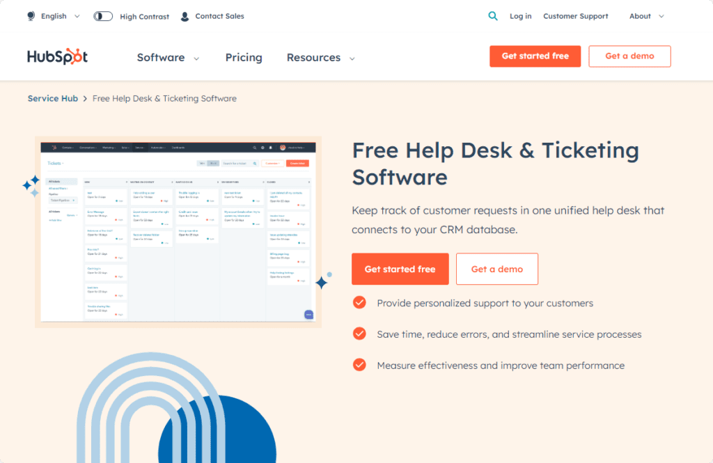 Hubspot ecommerce helpdesk support software