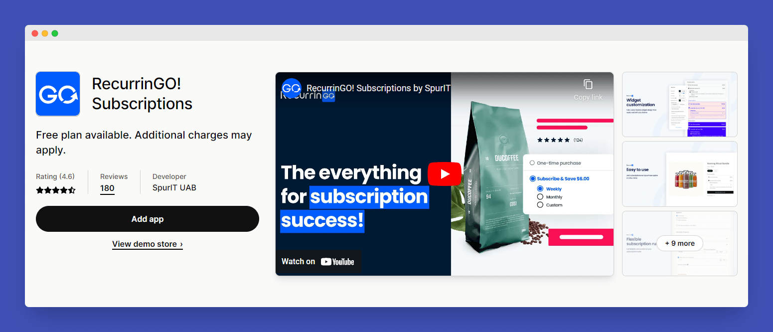 Shopify subscription app