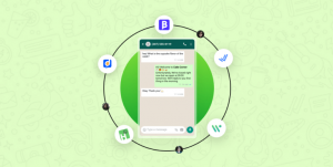 The best Whatsapp marketing software - a green circle with different icons on it.