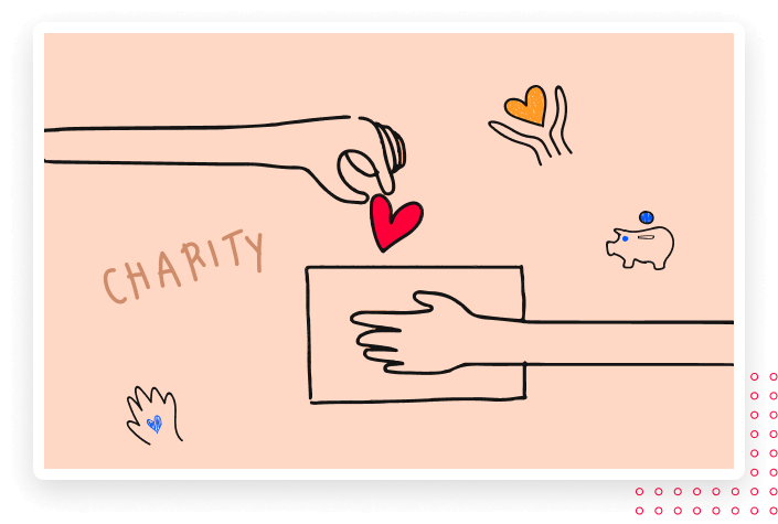 A hand holding an important charity box.