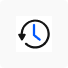 A clock icon featuring a blue arrow for efficient order management.