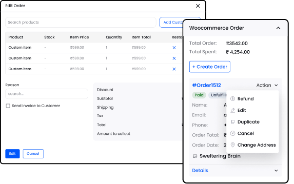 A screen shot of a screen showing an order management system with a product and a price.