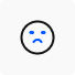 A sad emoticon icon on a white background used for a satisfaction survey.