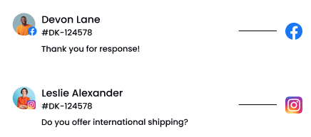 Two instagram messages regarding international shipping options.