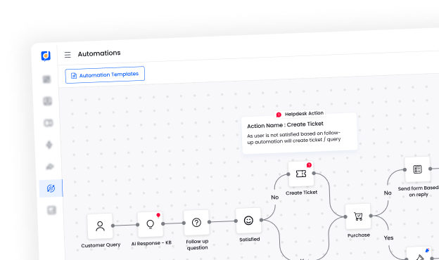 An ipad displaying an automated flow diagram for customer service.