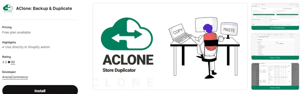 Aclone – simplifying data migration and cloning