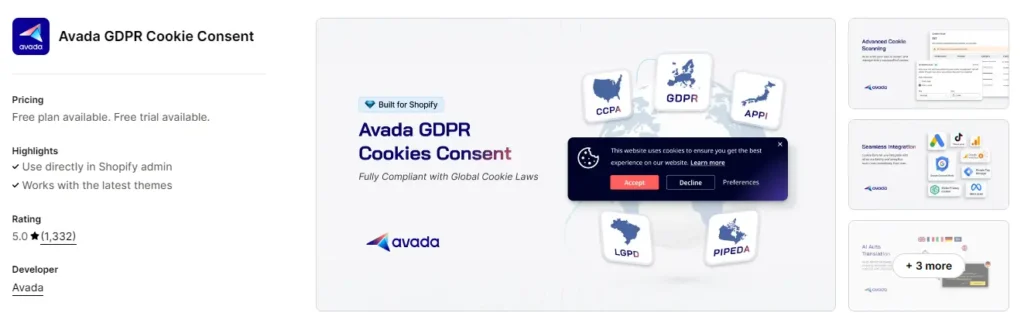 Avada gdpr compliance center