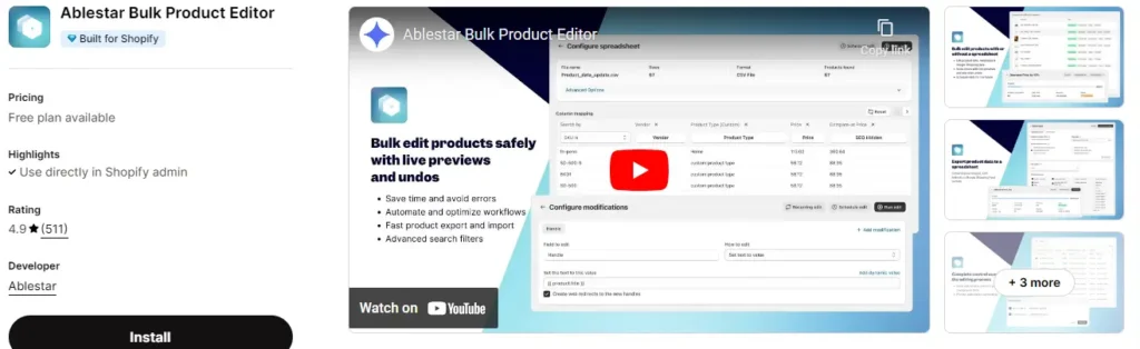 Ablestar bulk product editor – the best shopify app for bulk editing and collection management