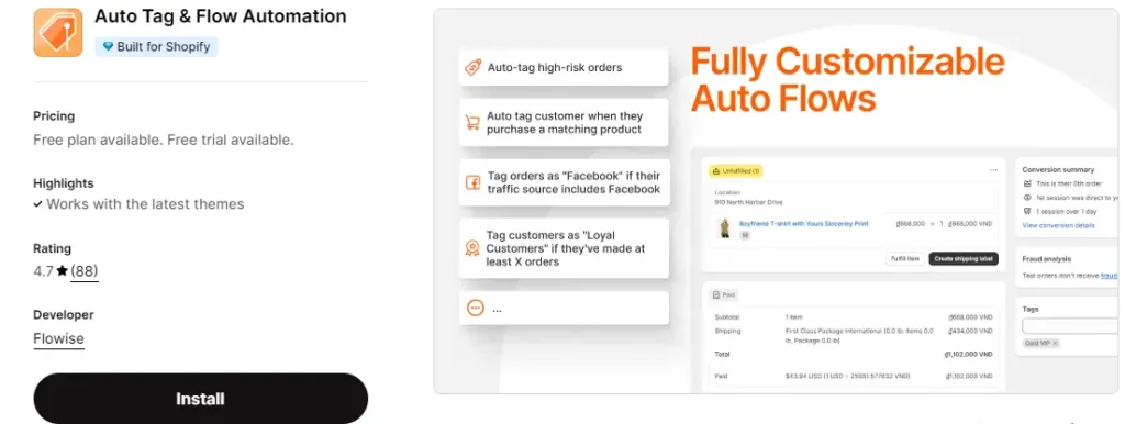 Advanced order tags flows by ventful