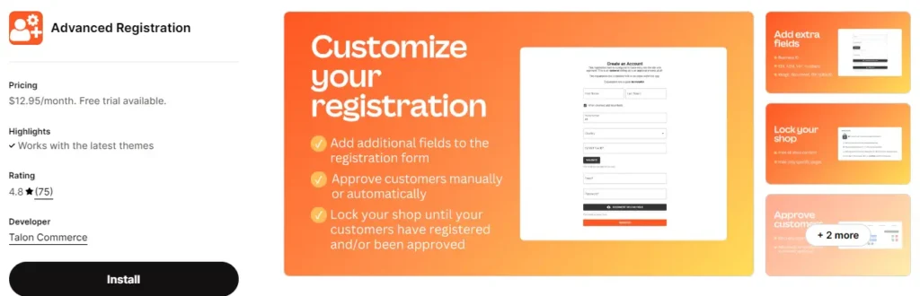 Advanced registration best shopify app for custom forms