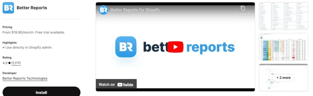 Better reports the best shopify dashboard app for custom reports 1