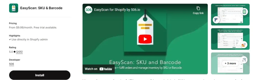 Easyscan sku barcode