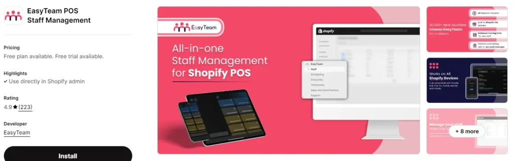 Easyteam pos staff management