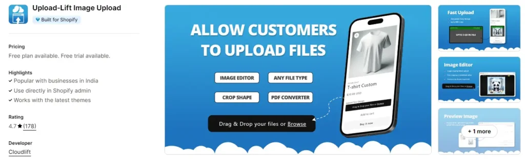 File uploads by upload lift