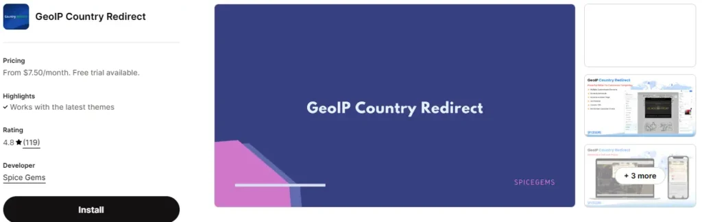 Geoip country redirect