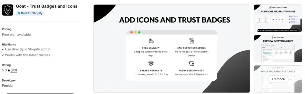 Goat ‑ trust badges and icons