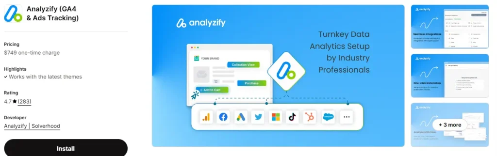 Google analytics via analyzify