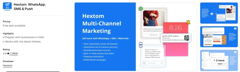 Hextom whatsapp sms push 1