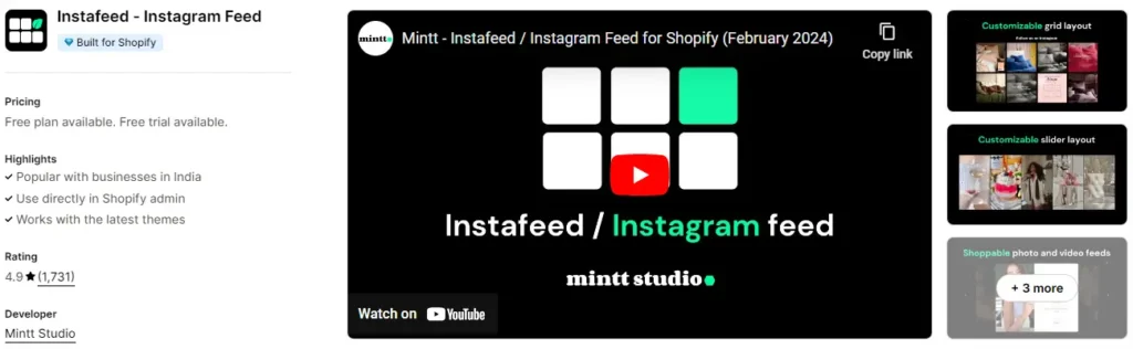 Instafeed by mintt studio