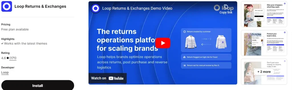 Loop returns exchanges