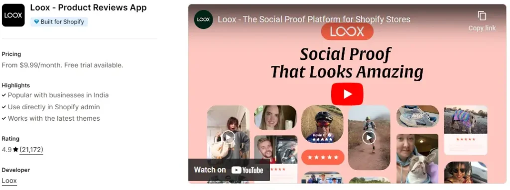 Loox build social proof with photo reviews and ugc