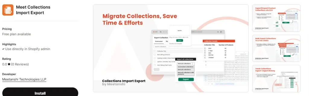 Meet collection importexport – best shopify app for bulk collection migration