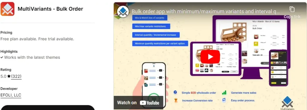 Multivariants bulk order by multivariants