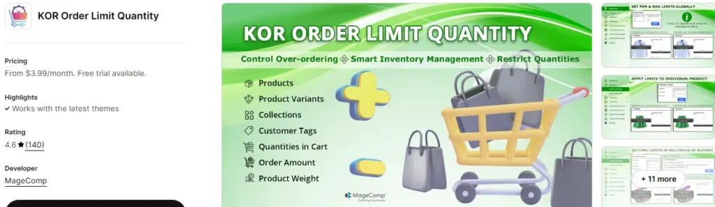 Order limit minimummaximum by apphq