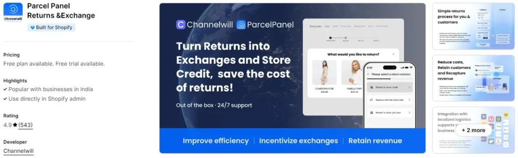 Parcelpanel returns exchange