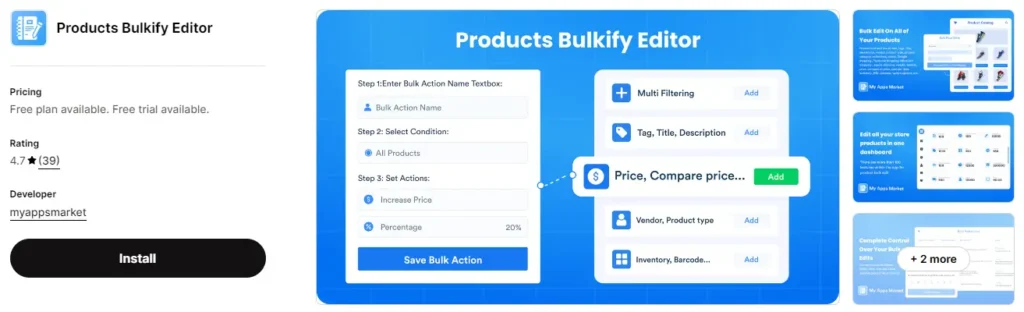 Products bulkify editor