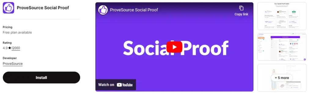 Provesource social proof