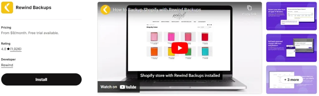 Rewind backups – the most popular shopify backup app 1