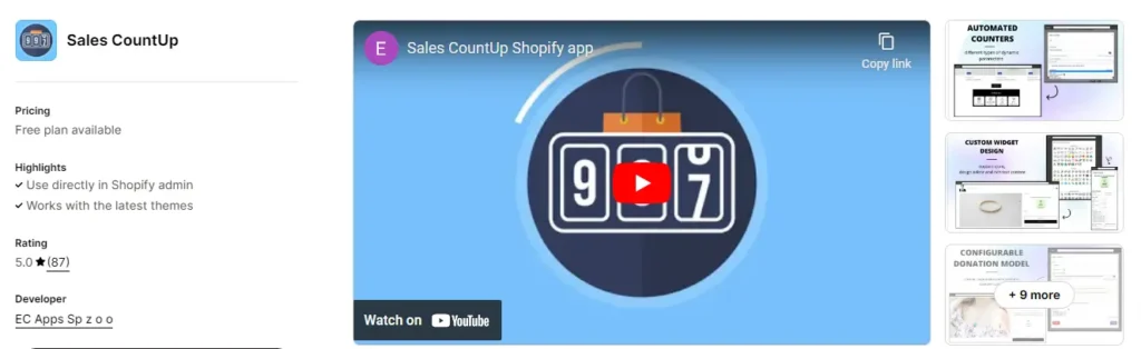 Sales countup