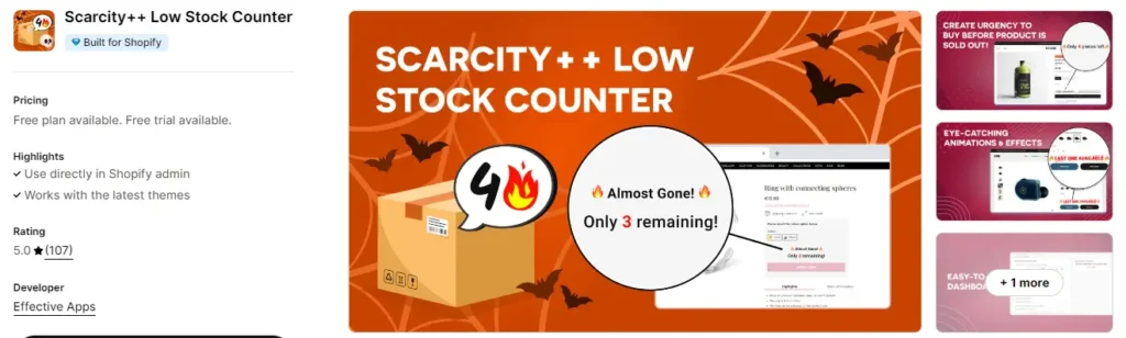 Scarcity low stock counter 1