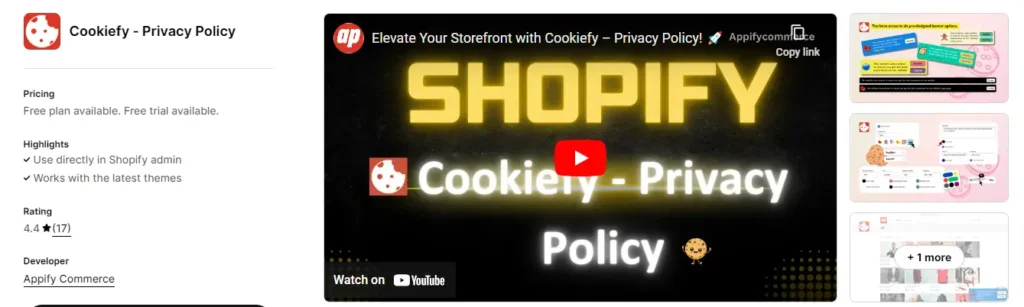 Shopify cookie consent app