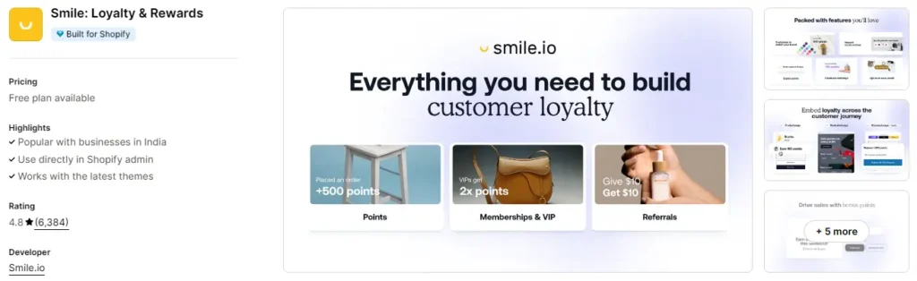 Smile rewards loyalty