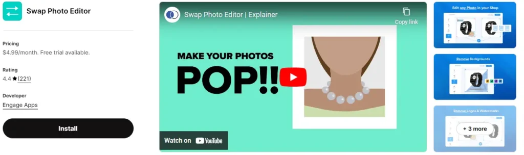 Swap photo editor – customize and watermark your photos