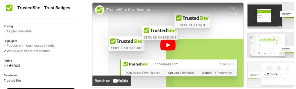 Trustedsite trust badges