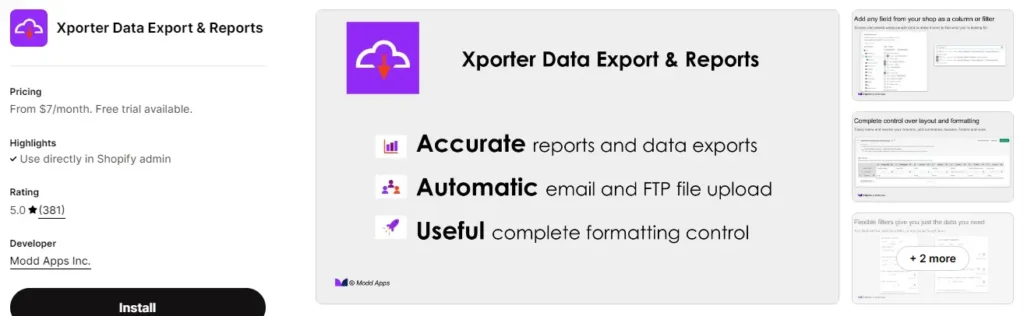 Xporter data export reports 1