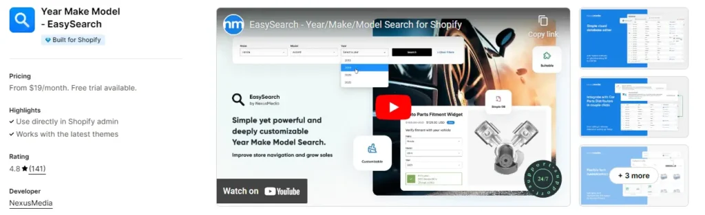 Year make model search by nexusmedia – best for automotive and niche stores