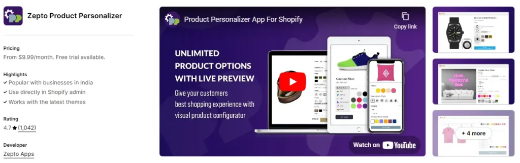 Zepto product personalizer by zepto apps