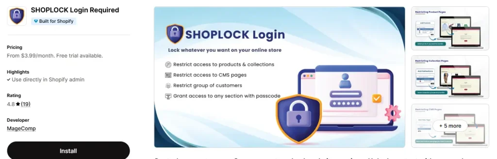 Shoplock login required 3