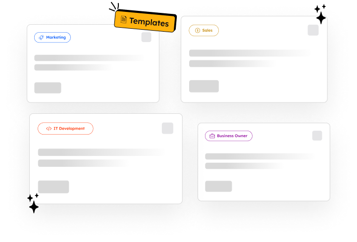 Four different email templates with different colors, created using ai automation.