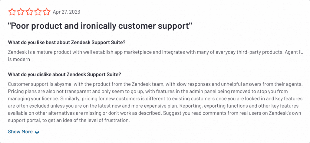 Zendesk reviews