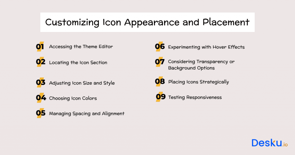 Customizing icon appearance and placement