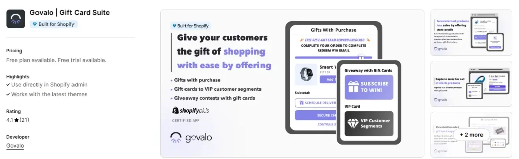 Govalo gift card suite