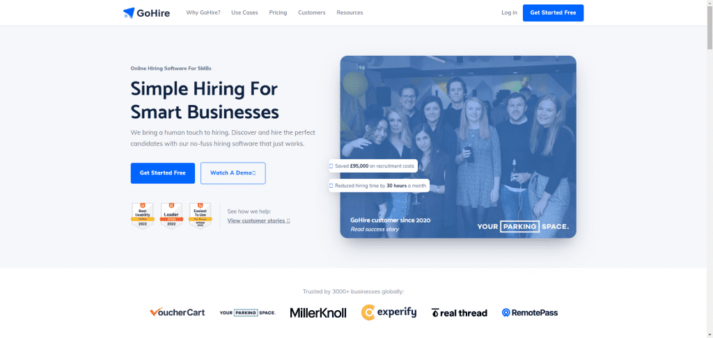 A landing page for small businesses looking to streamline their hiring process with the best Applicant Tracking Systems (ATS).