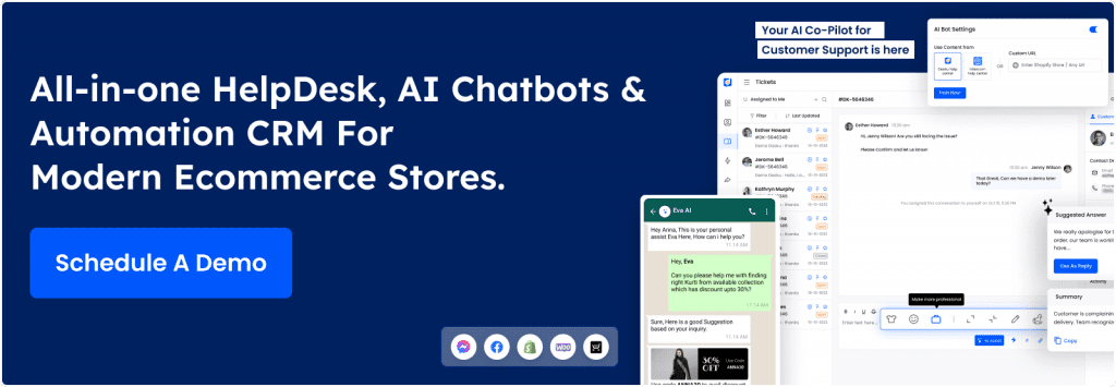 All in one ecommerce chatbot and helpdesk